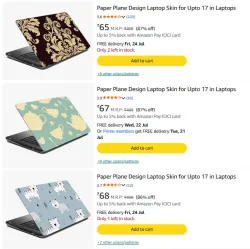 Paper Plain Design Laptop Skin starting ₹65 