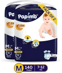 Papimo pants Baby Diaper (M,140 Pieces)