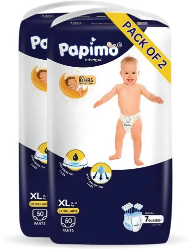 Image of Papimo pants Baby Diaper Pack of 2 - XL  (100 Pieces)
