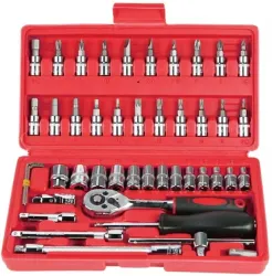 PAPU PAPU 46 Pieces Spanner Socket Combination Tool Kit & Screwdriver Set, Wrench Socket Set (Pack of 1)