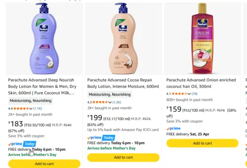 Image of Parachute Advansed Beauty Product Minimum 60% Discount