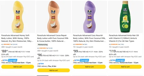 Image of Parachute Advansed Beauty Product Starting @ ₹88