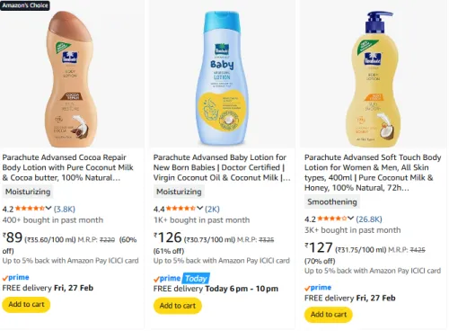 Image of Parachute Advansed Beauty Products Upto 70% Discount