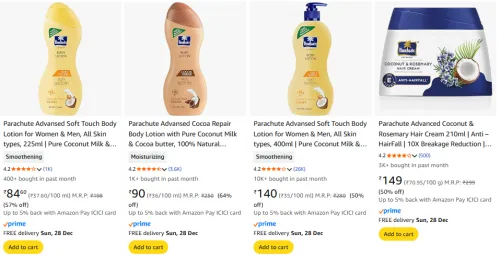 Image of Parachute Advansed Beauty Products Upto 64% Discount