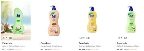 Image of Parachute Advansed Body Lotion up to 70% Discount 