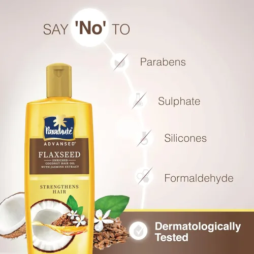 Image of Parachute Advansed Flaxseed Enriched Coconut Hair Oil for Stronger, 300ml Smoother Hair | 