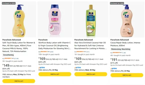 Image of Parachute Advansed Lotion upto 60% discount 