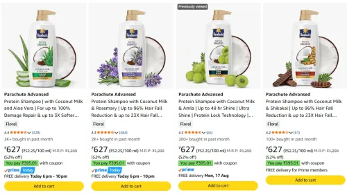 Image of Parachute Advansed Protein Shampoo Starting @ ₹395