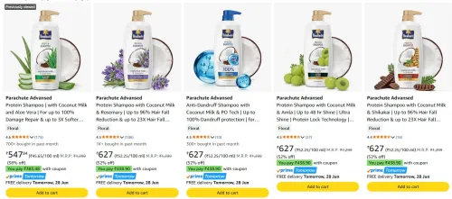 Image of Parachute Advansed Shampoo at minimum 50% Discount