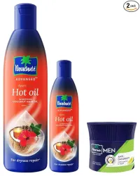 Parachute Ayurvedic Hot Oil Combo + Hair Cream (Pack of 3)