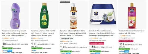 Image of Parachute Beauty Products up to 70% Discount