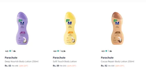 Image of Parachute Body Lotion at Starting @ ₹83