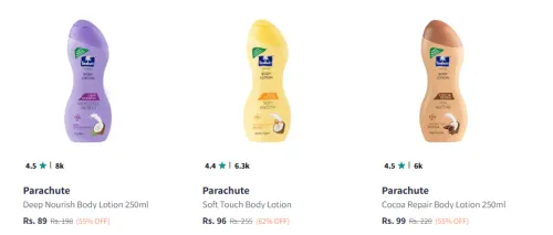 Image of Parachute Body Lotion starting at ₹89