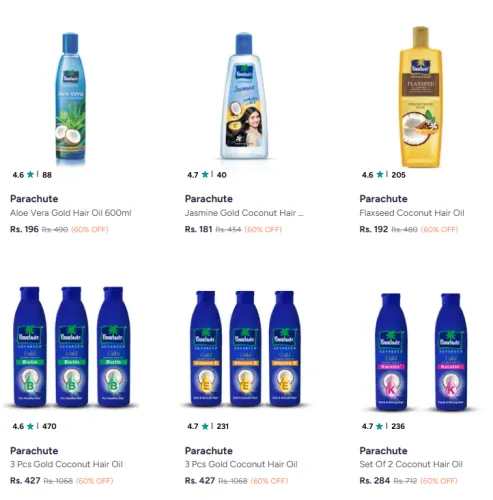 Image of Parachute Hair Oil @ Flat 60% Discount