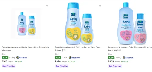 Image of Parachute Advansed Baby Bath, Hair & Skin Care Combo Upto 64% Off
