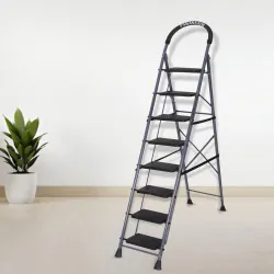 Parasnath 8-Step Foldable Steel Ladder Grey