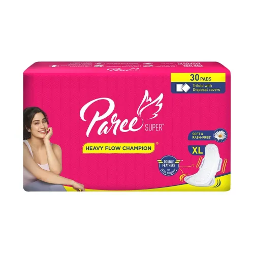 Image of Paree Super Soft Sanitary Pads for Women| XL-30 Pads|With Double Feathers Sanitary Pads|Quick Absorbtion|Heavy Flow Cham