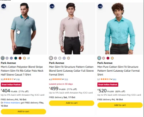 Image of Park Avenue at minimum 70% Discount