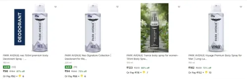 Image of Park Avenue Deodorant Spray upto 87% Discount