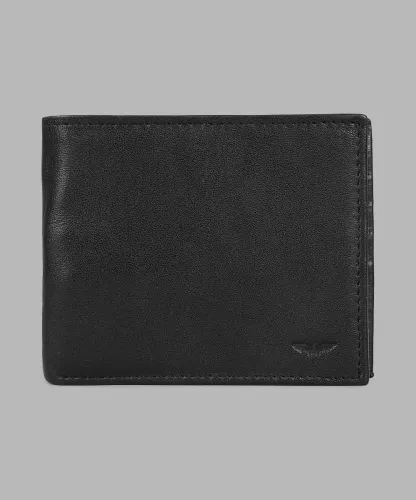 Image of PARK AVENUE Men Black Genuine Leather Wallet (8 Card Slots)