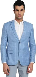 PARK AVENUE  Men Checkered Mandarin Formal Blazer 
