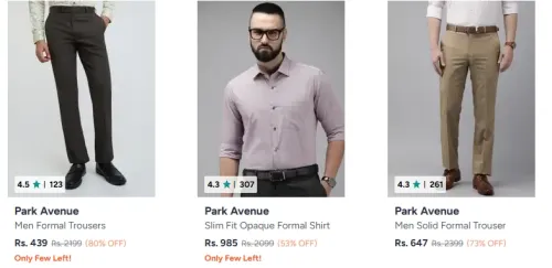 Image of Park Avenue Men's Clothing Upto 80% Discount
