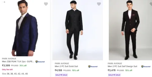 Image of Park Avenue Men's Suits @ Upto 70% Discount 