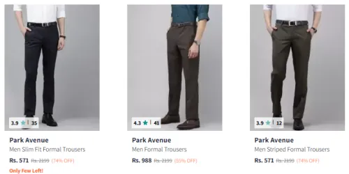Image of Park Avenue Men Trouser Minimum 70% Discount