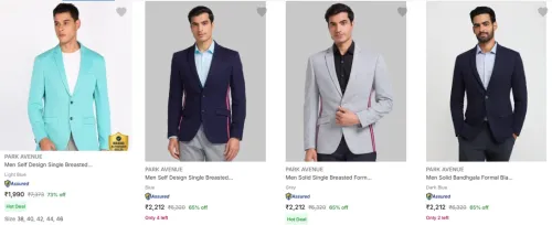 Image of Park Avenue Men's Readymade Blazers upto 70% Discount