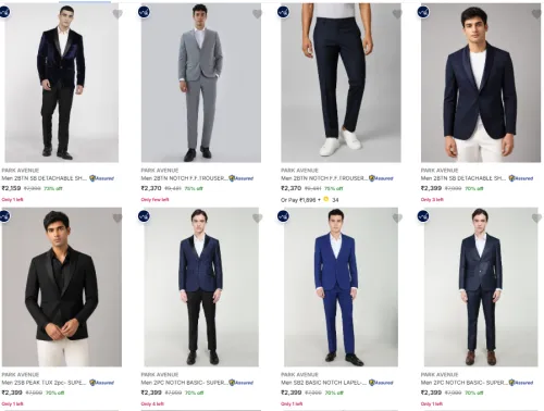 Image of PARK AVENUE Men's Readymade Suits at minimum 70% Discount