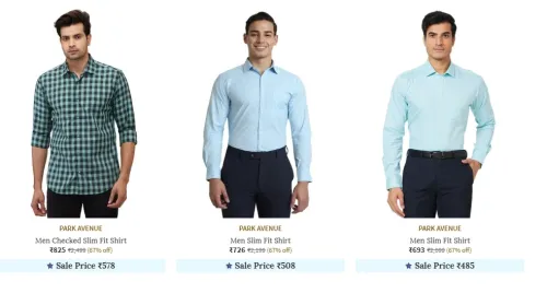 Image of Park Avenue Men's Shirts at minimum 65% Discount