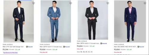 Image of Park Avenue Men's Suits at minimum 70% Discount