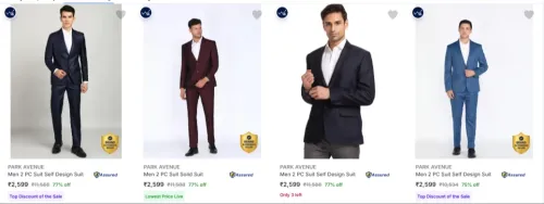 Image of PARK AVENUE Men's Suits upto 77% Discount