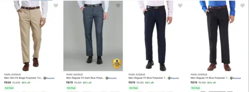 Image of Park Avenue Men's Trousers at 60% discount 