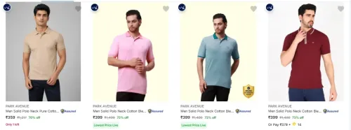 Image of PARK AVENUE Men's T-shirts at minimum 70% Discount