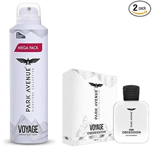 Image of Park Avenue Men Voyage Obsession Eau De Parfum, 50 Ml & Amber Deodorant Spray, 220Ml