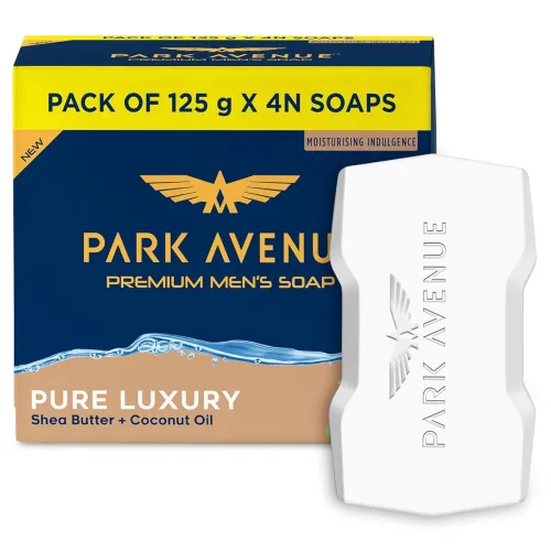 Image of Park Avenue Premium Men’s Soaps for Bath – Pure Luxury | 125g (Pack of 4) | Enriched with Shea Butter & Coconut Oil | Gr