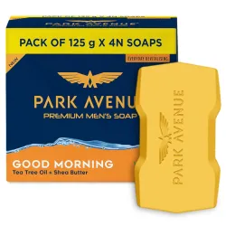 Park Avenue Premium Men’s Soaps for Bath Good Morning 125g (Pack of 4) 