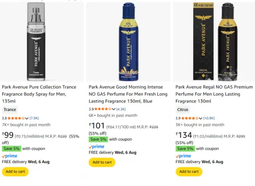 Image of Park Avenue Products Starting @ ₹99