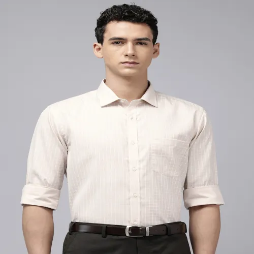 Image of Park Avenue Slim Fit Grid Tattersall Checks Formal Shirt