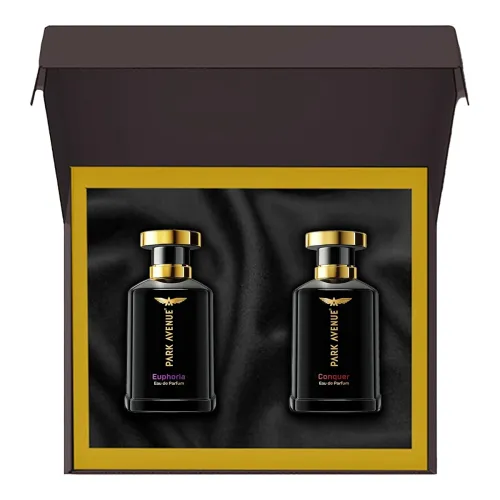 Image of Park Avenue For Him | Luxury Perfume Gift Set for Men | 2 x 100ml | Euphoria & Conquer | Long Lasting EDP | Amber | Musk