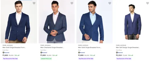 Image of Park Avenue Men's Readymade Blazers upto 73% Discount