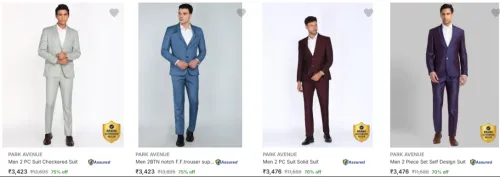 Image of Park Avenue Men's Readymade Suits at minimum 70% Discount