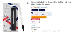 Parker Latitude Shiny Chrome Trim Ball Pen