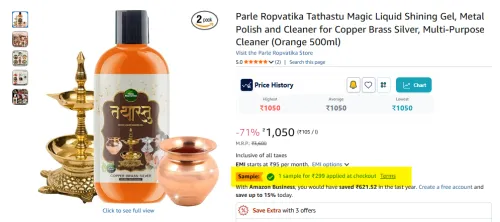 Image of Parle Ropvatika Tathastu Magic Liquid Shining Gel – 500 ml (Orange)