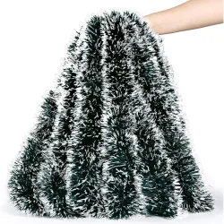 Party Boomers Snow Garland for Christmas Decoration |Thick and Fluffy |5.5 Ft Length |Pack of 2