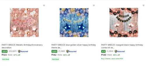 Image of Party Breeze Birthday Decorations Combos Starting @ ₹123
