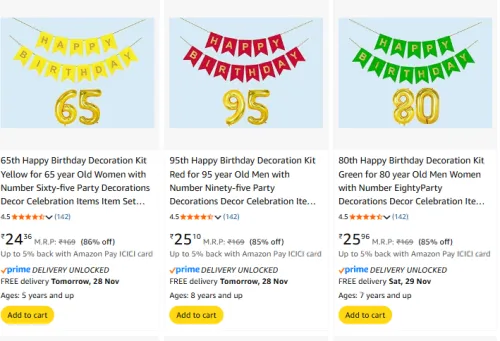 Image of Party Decoration Items Starting @ ₹24