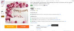 PARTY MIDLINKERZ Solid Burgandy Theme Birthday Decoration kit