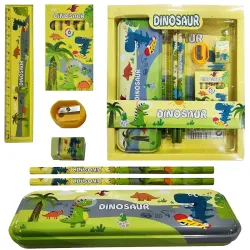 Party Propz Dinosaur Stationary Items - 7Pcs, Birthday Return Gifts For Kids | Dinosaur Stationary Set For Kids | School Stationery Items | Dinosaur Theme Return Gifts | Stationery Set